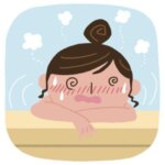 Person feeling weak and unsteady after a hot shower