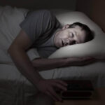 “Person awake in bed after 5 hours of sleep and unable to fall back asleep